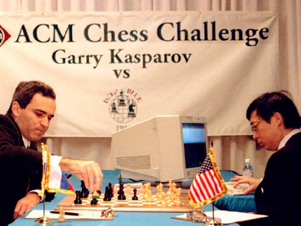ACM Chess Challenge, Gary Kasparov vs. Deep Blue AI
https://spectrum.ieee.org/how-ibms-deep-blue-beat-world-champion-chess-player-garry-kasparov